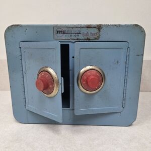 1960s Vintage Mosler Blue Junior Bank Vault w/ Combination Code